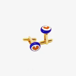 Damani Cufflinks - Blue - Heart Red^Amourrina