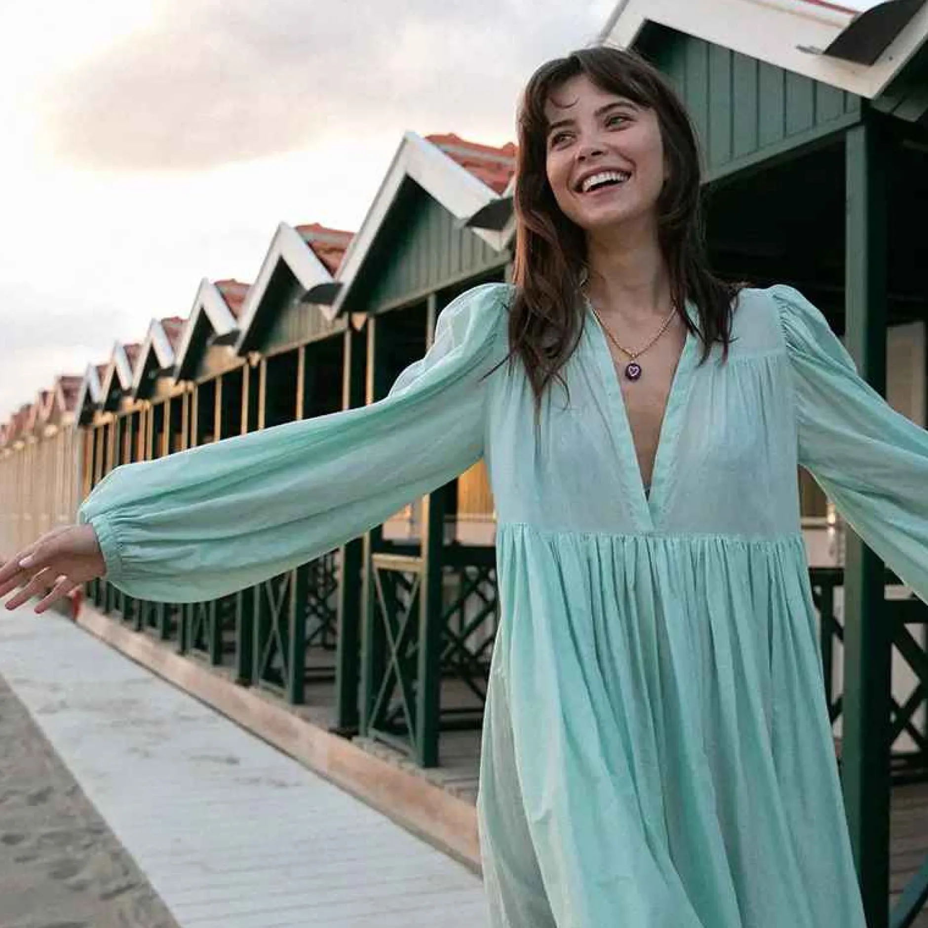 Lido Necklace - Blue - Heart Red^Amourrina Clearance