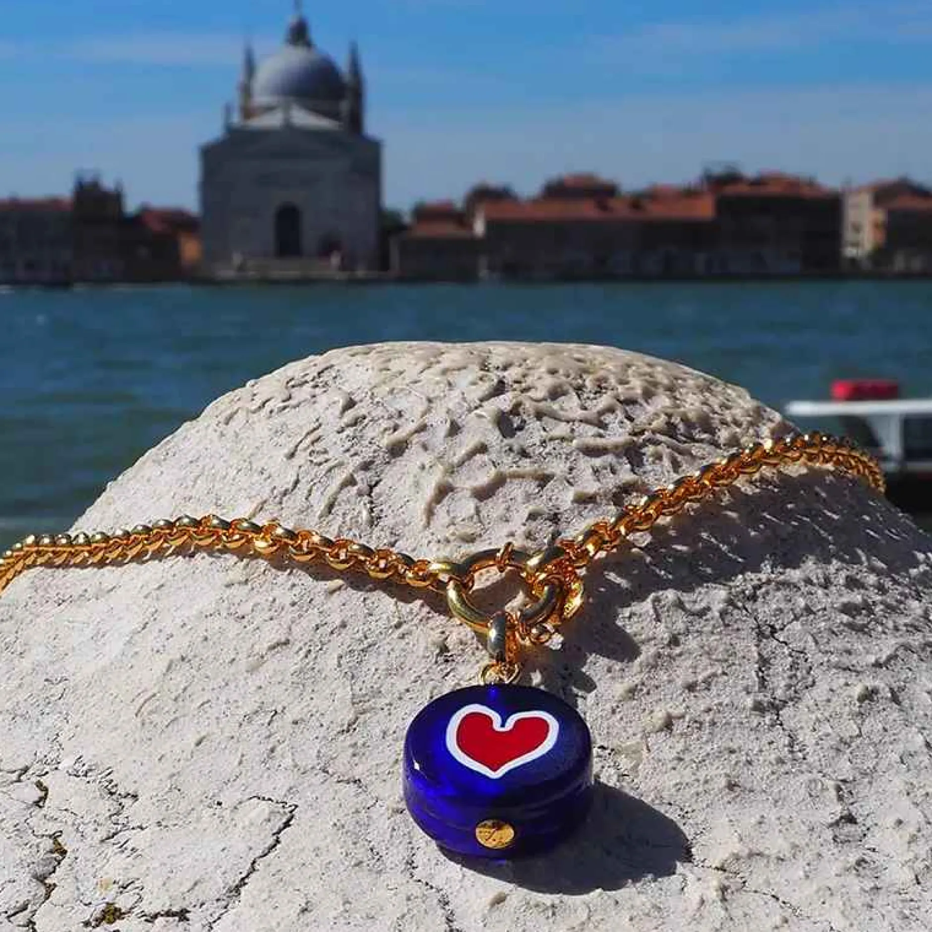 Lido Necklace - Blue - Heart Red^Amourrina Clearance