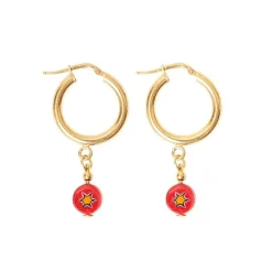 Schiona Earrings Large- Red^Amourrina New