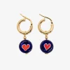 Schiona Earrings Medium - Blue - Heart Red^Amourrina