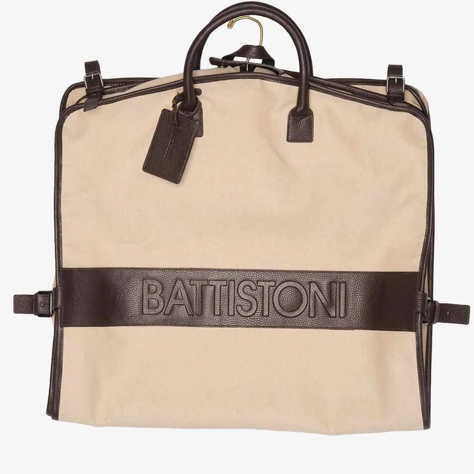 ISSIMO Battistoni Canvas And Leather Garment Bag