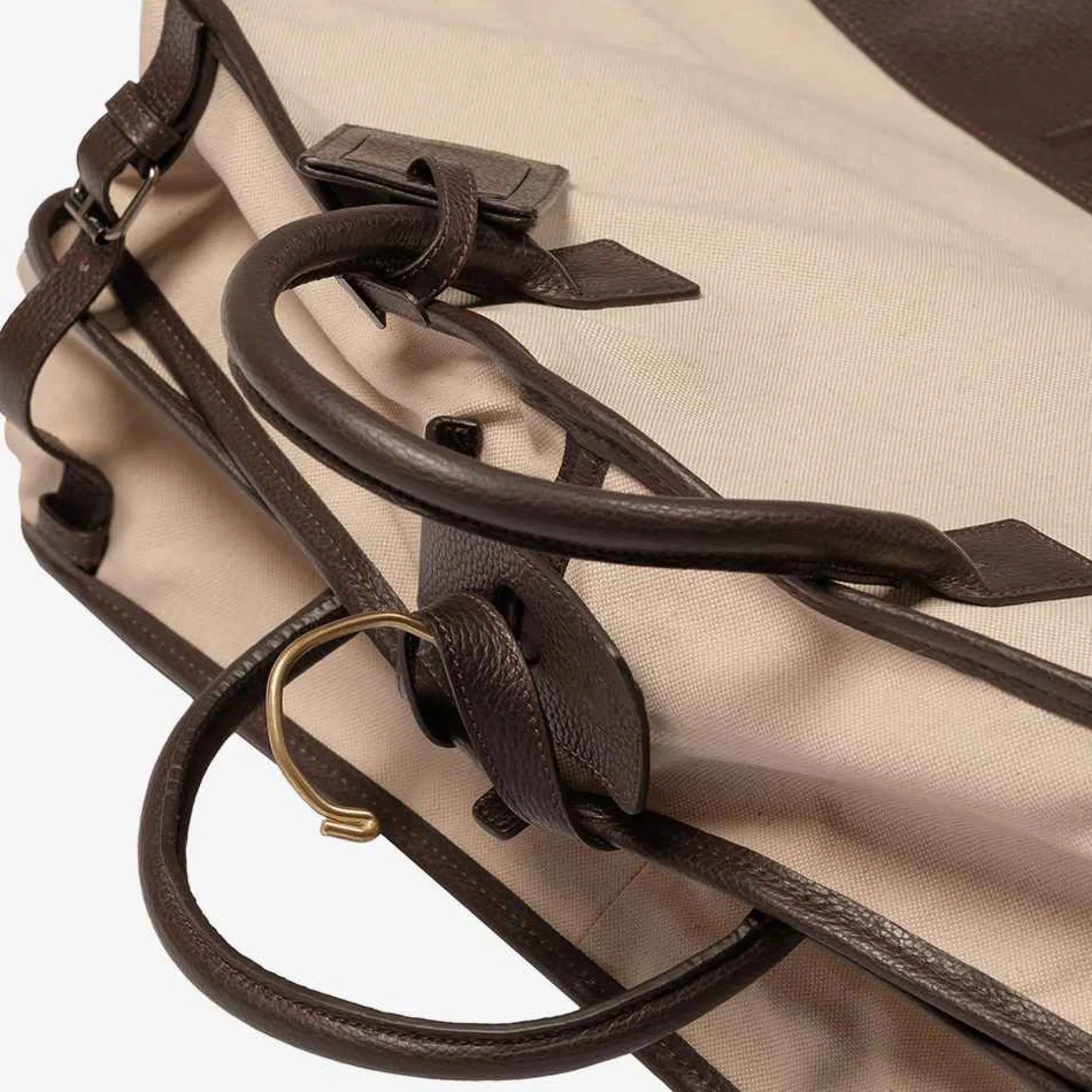 ISSIMO Battistoni Canvas And Leather Garment Bag