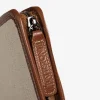 Leather Inserts Tie-Case - Tan^Battistoni
