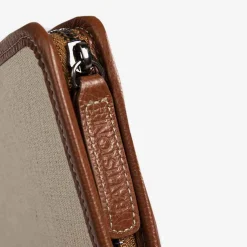Leather Inserts Tie-Case - Tan^Battistoni