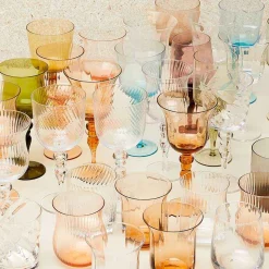 Set Of 6 Glasses Assorted Shapes Nuances Amber Pink - Red Wine^Bitossi Home Discount