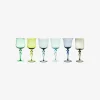 Set Of 6 Goblets Adorned Stems Mixed Shapes - Blue Green^Bitossi Home Sale
