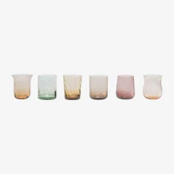 Set Of 6 Tumbler Assorted Shapes Texture Nuances Amber Pink^Bitossi Home Outlet