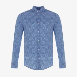 Dark Blue Printed Sean Shirt^Fedeli Outlet