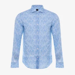 Light Blue Sean Shirt With Paisley Print^Fedeli Best