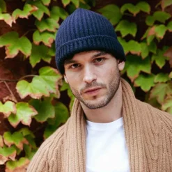 Pure Cashmere Fisherman'S Rib Hat - Navy Blue^ISSIMO Outlet