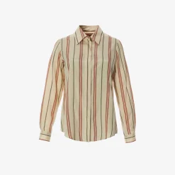 X Alberto Biani Striped Silk Shirt^ISSIMO Hot