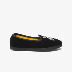X Allagiulia Artisanal Black Velvet Loafers With Embroidery^ISSIMO Online