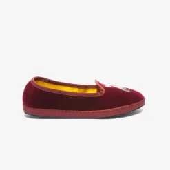 X Allagiulia Artisanal Burgundy Velvet Embroidery Loafers^ISSIMO Best