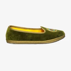 X Allagiulia Green Velvet Loafers With Embroidery^ISSIMO Sale