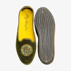 X Allagiulia Green Velvet Loafers With Embroidery^ISSIMO Sale