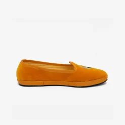 X Allagiulia Mustard Velvet Loafers With Pellican Embroidery^ISSIMO New