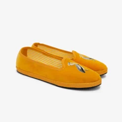X Allagiulia Mustard Velvet Loafers With Pellican Embroidery^ISSIMO New