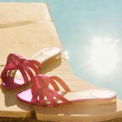 X Aquazzura Flat Satin - Bouganvillea^ISSIMO Clearance