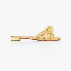 X Aquazzura Flat Woven Rafia - Natural^ISSIMO Online