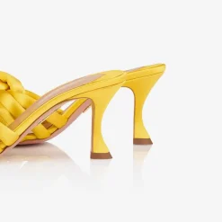 X Aquazzura Mule 75 Satin - Sunshine Yellow^ISSIMO Hot