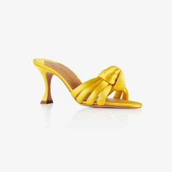 X Aquazzura Mule 75 Satin - Sunshine Yellow^ISSIMO Hot