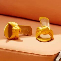 X Aquazzura Mule 75 Satin - Sunshine Yellow^ISSIMO Hot