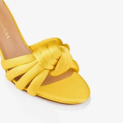 X Aquazzura Mule 75 Satin - Sunshine Yellow^ISSIMO Hot