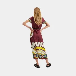 X La Doublej Swing Dress - Bordeaux Solar Placee^ISSIMO Clearance