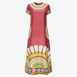 X La Doublej Swing Dress - Bordeaux Solar Placee^ISSIMO Clearance