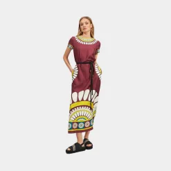 X La Doublej Swing Dress - Bordeaux Solar Placee^ISSIMO Clearance
