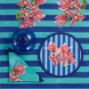 X Lisa Corti Bougainvillea Stripes Placemat^ISSIMO Clearance