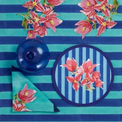 X Lisa Corti Bougainvillea Stripes Placemat^ISSIMO Clearance
