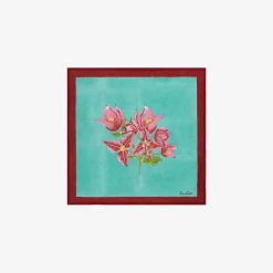 X Lisa Corti Bougainvillea White Veronese Stripes Napkin^ISSIMO