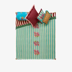 X Lisa Corti Bougainvillea White Veronese Stripes Quilt^ISSIMO Discount