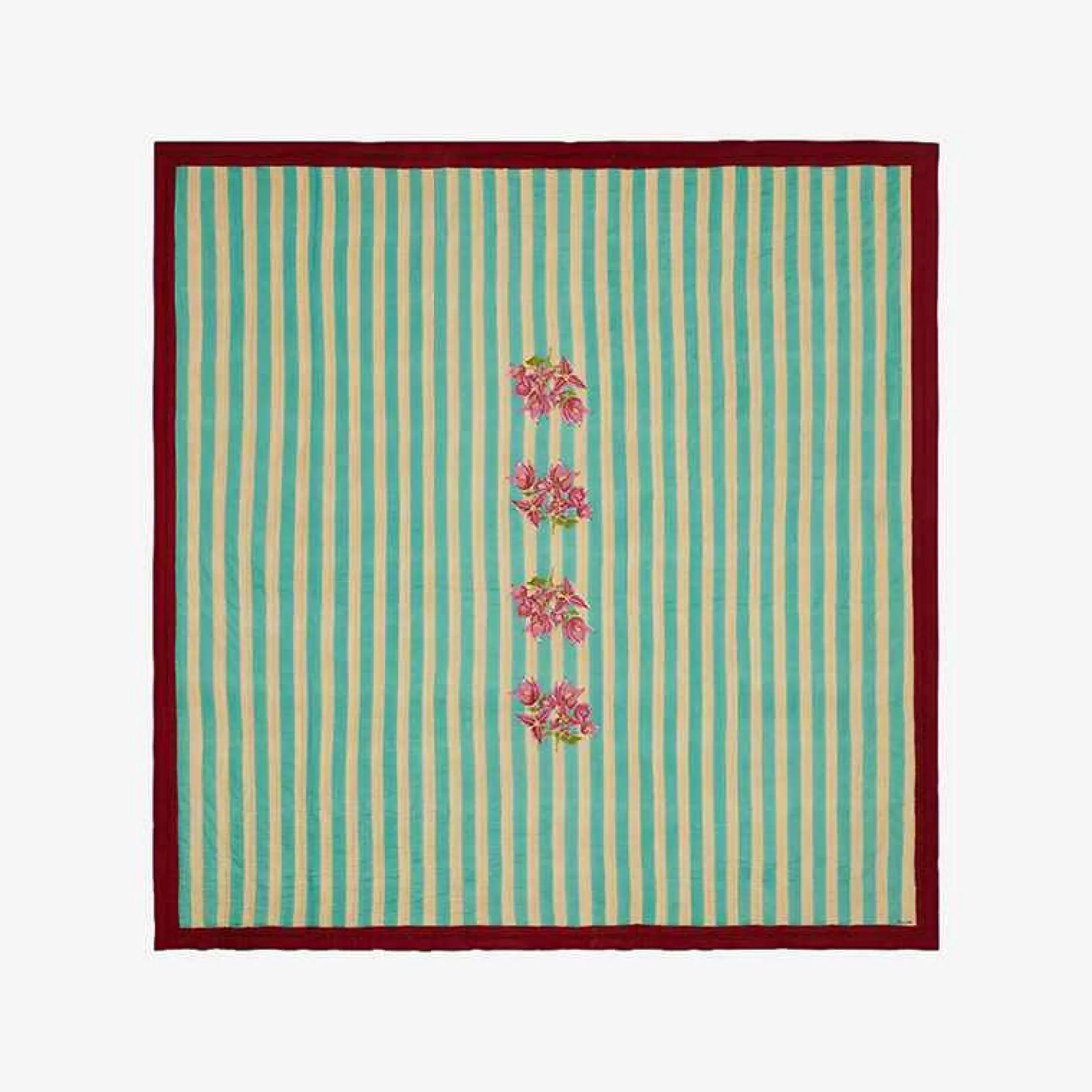 X Lisa Corti Bougainvillea White Veronese Stripes Quilt^ISSIMO Discount