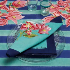 X Lisa Corti Bougainvillea Stripes Napkin^ISSIMO Outlet