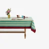 X Lisa Corti Bougainvillea White Veronese Stripes Table Cover^ISSIMO Discount