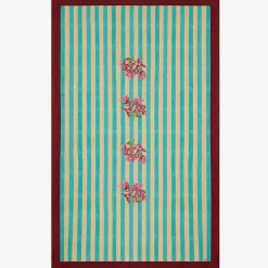 X Lisa Corti Bougainvillea White Veronese Stripes Table Cover^ISSIMO Discount