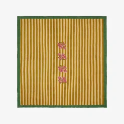 X Lisa Corti Bougainvillea Mustard Stripes Quilt^ISSIMO New