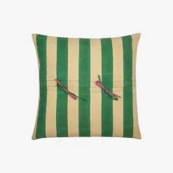 X Lisa Corti Bougainvillea Mustard Stripes Pillow^ISSIMO Online