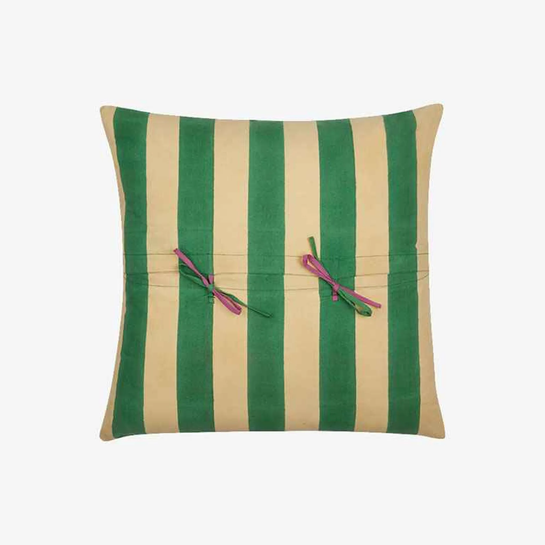 X Lisa Corti Bougainvillea Mustard Stripes Pillow^ISSIMO Online