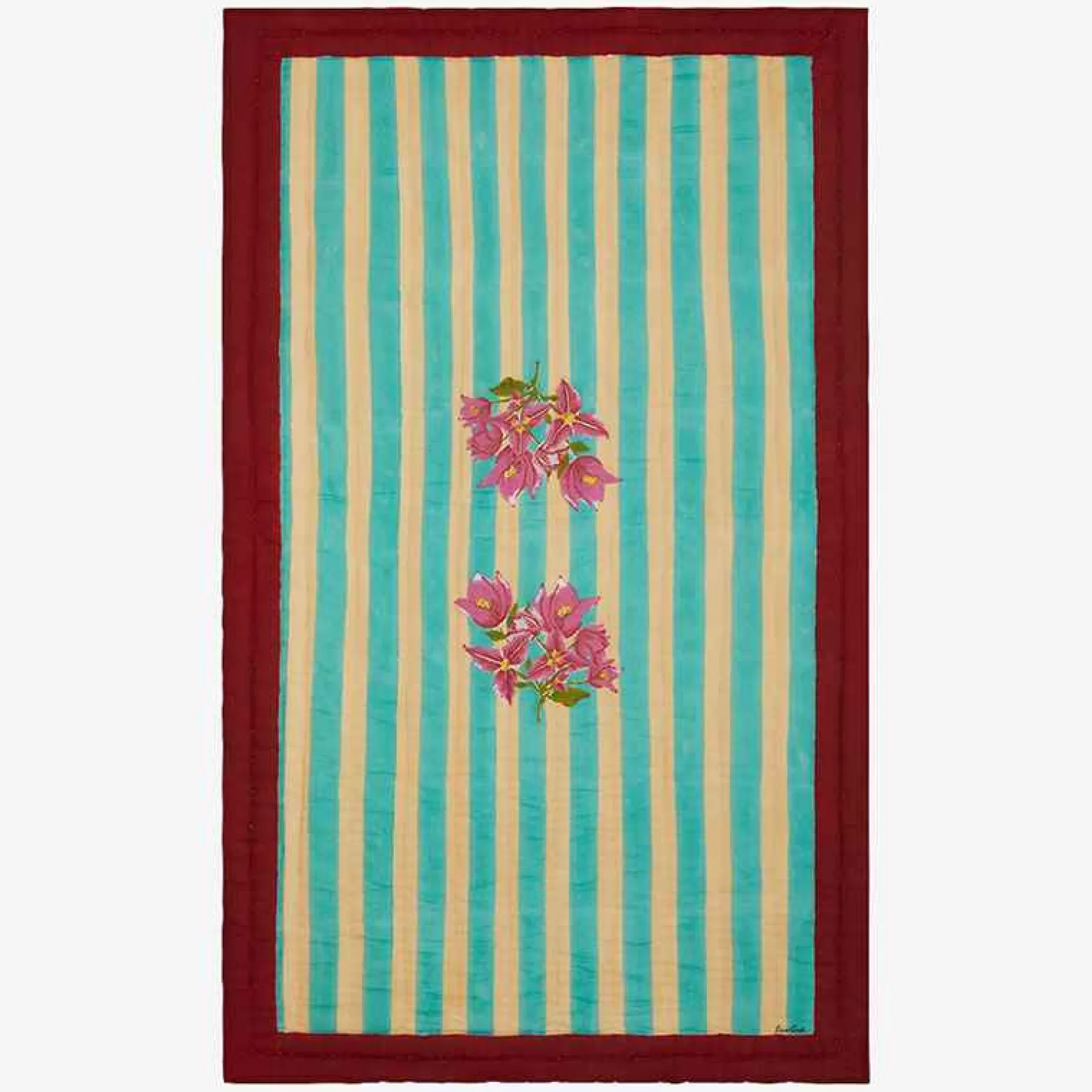 X Lisa Corti Bougainvillea White Veronese Stripes Junior Quilt^ISSIMO Sale