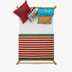 X Lisa Corti Bougainvillea White Veronese Stripes Junior Quilt^ISSIMO Sale