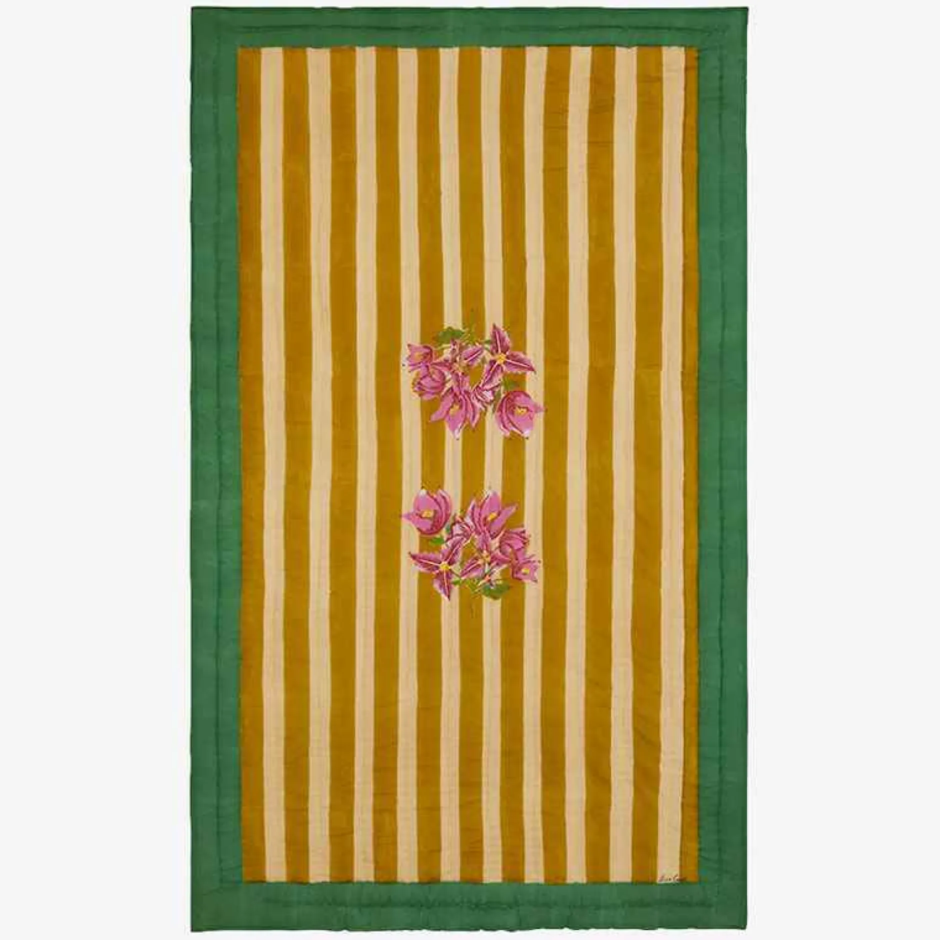 X Lisa Corti Bougainvillea Mustard Stripes Junior Quilt^ISSIMO Best