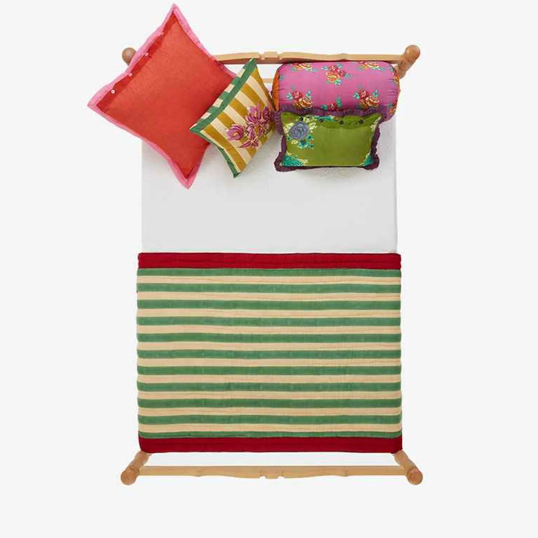 X Lisa Corti Bougainvillea Mustard Stripes Junior Quilt^ISSIMO Best