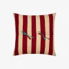 X Lisa Corti Bougainvillea White Veronese Stripes Pillow^ISSIMO Online