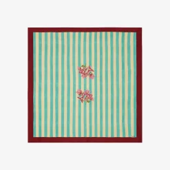 X Lisa Corti Bougainvillea White Veronese Stripes Square Tablecloth^ISSIMO Best