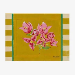 X Lisa Corti Bougainvillea Mustard Stripes Placemat^ISSIMO Online