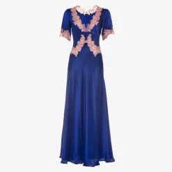 X Loretta Caponi Monica Short Sleeve Dress Blue^ISSIMO